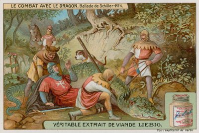 El caballero y sus asistentes con el dragón muerto de European School