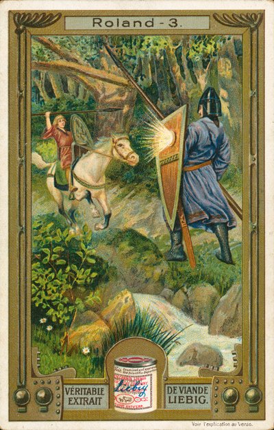 La historia de Roland, tarjeta Liebig, principios del siglo XX (cromo) de European School
