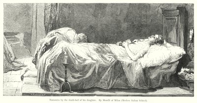 Tintoretto junto al lecho de muerte de su hija de European School