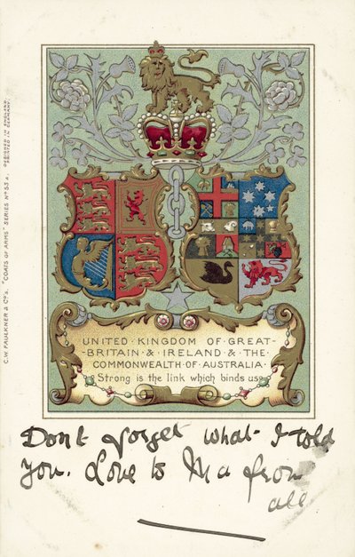Reino Unido de Gran Bretaña e Irlanda y Commonwealth de Australia (litografía en color) de European School