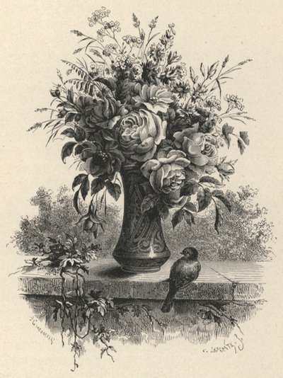 Jarrón de flores de European School