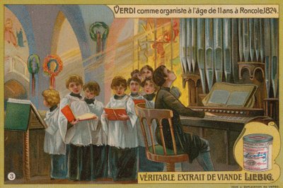 Verdi tocando el órgano en Roncole de European School