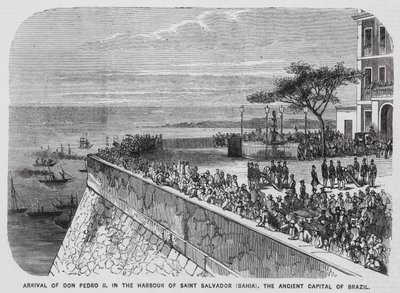 Visita del Emperador Pedro II de Brasil a Salvador de Bahía (grabado) de European School
