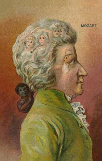 Wolfgang Amadeus Mozart, compositor austriaco (cromolito) de European School
