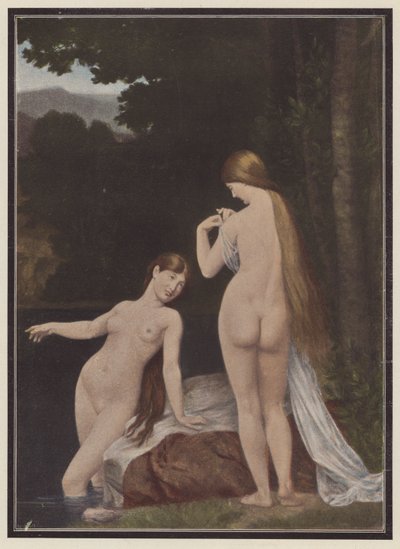 Mujeres bañándose (litografia de color) de European School