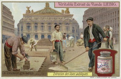 Pavimento de bloques de madera de European School