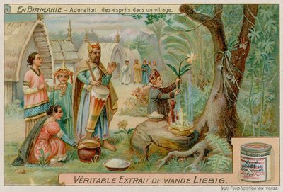 Adoración de los espíritus en un pueblo de European School
