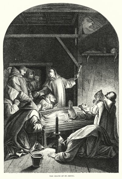 La muerte de San Bruno de Eustache (after) Le Sueur