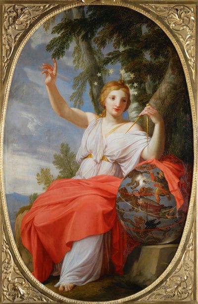 La musa Urania. De la Chambre des Muses, Louvre, París ... de Eustache (studio of) Le Sueur