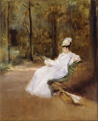 Sentado en un banco, c.1848 de Eva Gonzalès