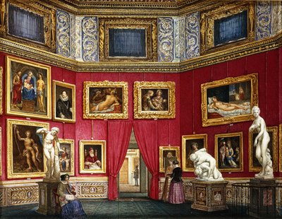 Figuras en una galería de arte de Eva Hau