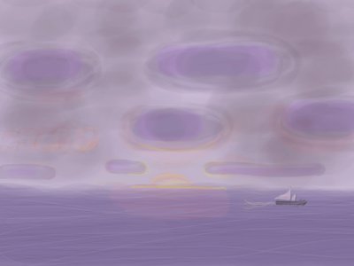 Océano Atlántico, 2015 (dibujado a mano en un iPad con un lápiz de Apple). de Evan Sklar