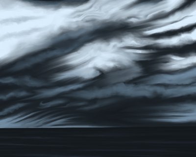 Cielo azul y océano , c.2020-24 (arte digital) de Evan Sklar