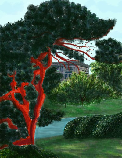 Conífera en Litchfield Villa, Prospect Park (arte digital) de Evan Sklar