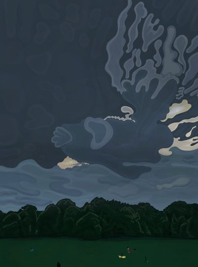 Atardecer y nubes, Prospect Park, Brooklyn (arte digital) de Evan Sklar