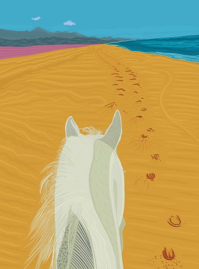 Caballo en la playa, c.2020-24 (arte digital) de Evan Sklar