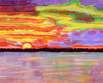 Río Hudson, Brooklyn (arte digital) de Evan Sklar