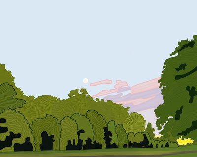 Hyde Park con zorro (arte digital) de Evan Sklar