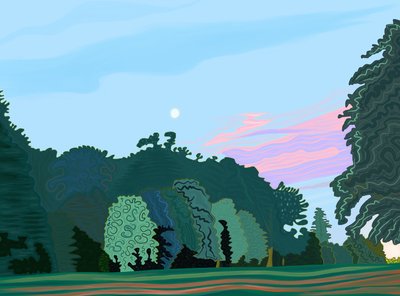 Hyde park al amanecer (arte digital) de Evan Sklar