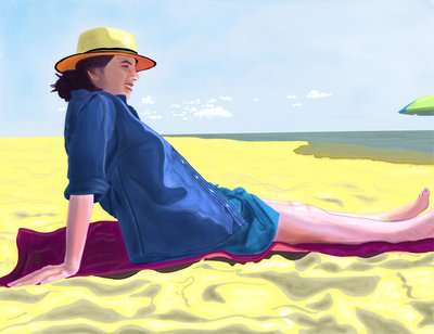 Michelle en Rockaway Beach, Brooklyn (arte digital) de Evan Sklar