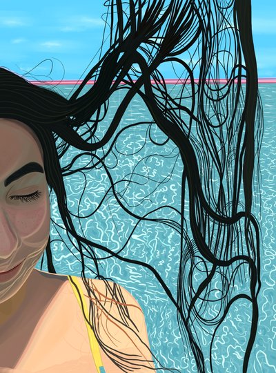 Pelo de piscina, c.2020-24 (arte digital) de Evan Sklar