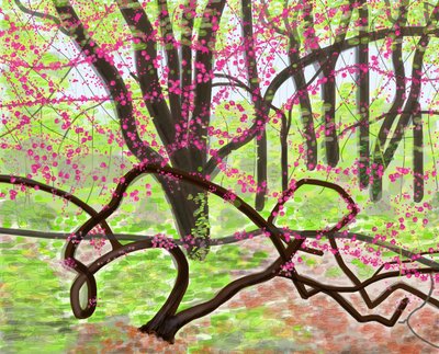 Prospect Park, primavera, 2017 (dibujado a mano en un iPad con un lápiz Apple). de Evan Sklar
