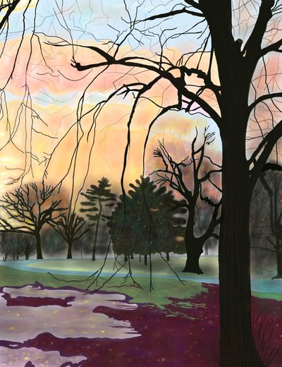 Prospect Park, Árboles (arte digital) de Evan Sklar