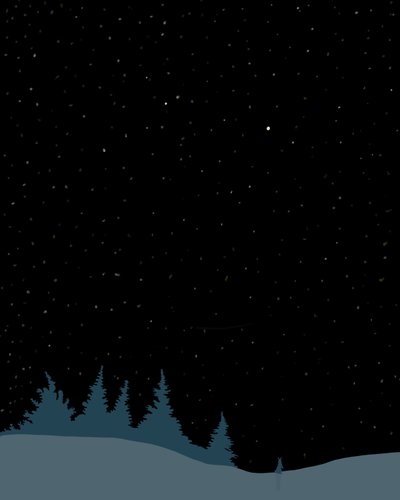 Conejo en la nieve por la noche, Brooklyn (arte digital) de Evan Sklar