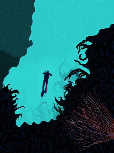 Buceador (arte digital) de Evan Sklar