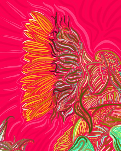 Girasol individual, c.2020-24 (arte digital) de Evan Sklar