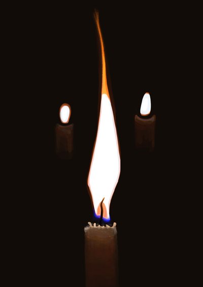 Tres velas (arte digital) de Evan Sklar