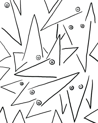 Demasiados perros, c.2020-24 (arte digital) de Evan Sklar