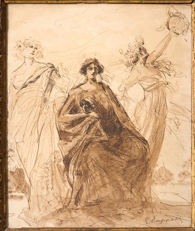 Boceto para el Social Club Forever (dibujo a tinta china) de Evaristo Cappelli