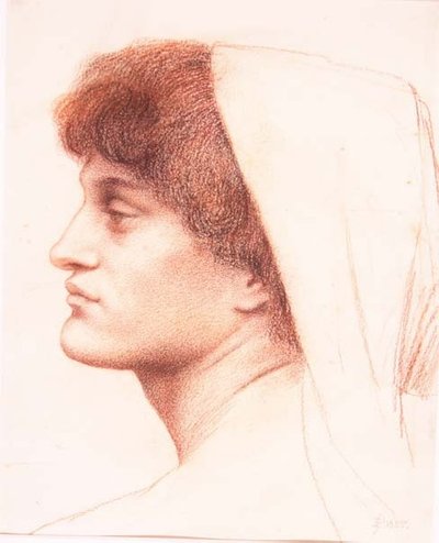 Perfil de una cabeza femenina de Evelyn De Morgan