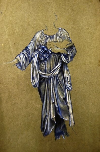 Estudio para el tercer ángel alado de pie de Evelyn De Morgan