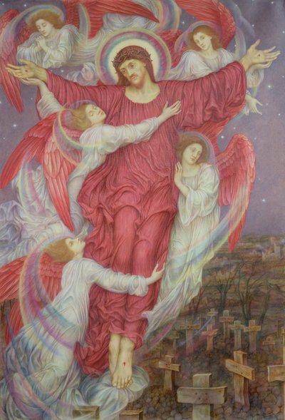 La Cruz Roja (Alegoría de las Tumbas de Guerra de Flandes), c.1916 de Evelyn De Morgan