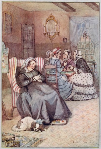 Ilustración para Cranford de la Sra. Gaskell (litografía en color) de Evelyn Paul