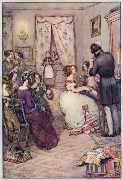 Ilustración para Cranford de la Sra. Gaskell (litografía en color) de Evelyn Paul