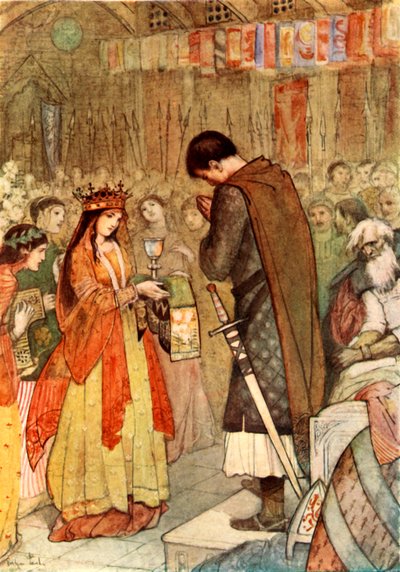 Parzival reza por guía, 1919 de Evelyn Paul