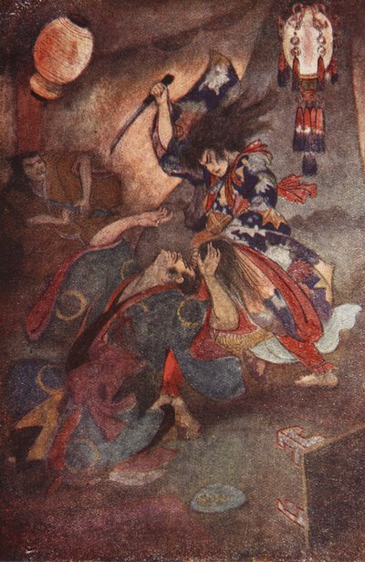El príncipe Yamato y Takeru, ilustración de "The Myths and Legends of Japan" de F Hadland Davis de Evelyn Paul
