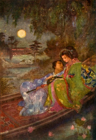 Los amantes que intercambiaron abanicos, 1912 de Evelyn Paul