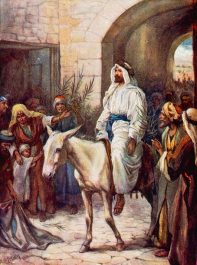 Entrada a Jerusalén (litografia en color) de Evelyn Stuart Hardy