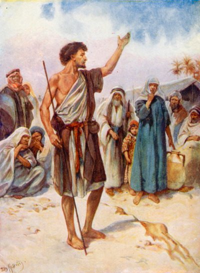 La predicación de Juan el Bautista (litografia en color) de Evelyn Stuart Hardy