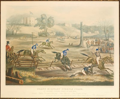 Gran carrera militar de obstáculos, en Londres, Canadá Oeste, 9 de mayo de 1843, grabado por J. Harris, 1845 de Evelyne Marie Alexander