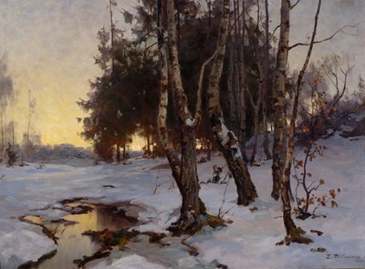 Paisaje invernal (óleo sobre lienzo) de Even Ulving