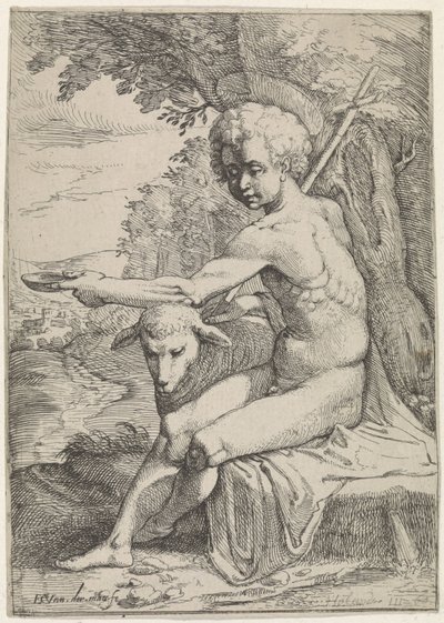 Juan el Bautista en el desierto de Everard Crynsz. van der Maes
