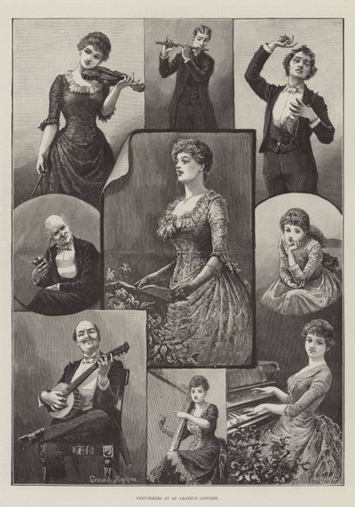 Intérpretes en un concierto amateur de Everard Hopkins