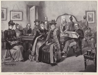 El estanque de Betesda - escena en la sala de espera de un médico de Londres de Everard Hopkins