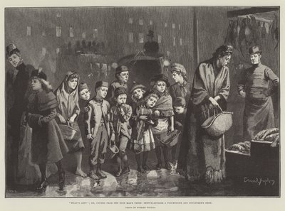 Lo que queda; o, Migajas de la mesa del rico, boceto fuera de una pescadería y pollería de Everard Hopkins