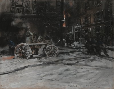 escena de fuego de Everett Shinn
